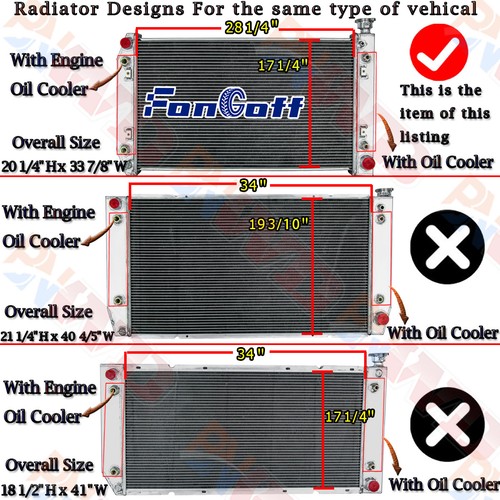 85575815 Radiator Size 4 ROW RADIATOR For 1988-1999 CHEVY/GMC C1500 K1500 C2500 K3500 5.7L 28 ...