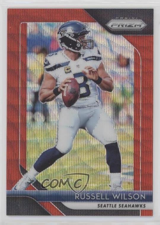 2018 Panini Prizm Red Wave Prizm 10/149 Russell Wilson #19 0xi8