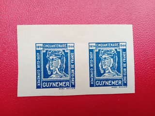 BLOC VIGNETTE HORIZONTALE AERO CLUB DE FRANCE CINQUANTENAIRE GUYNEMER 1944