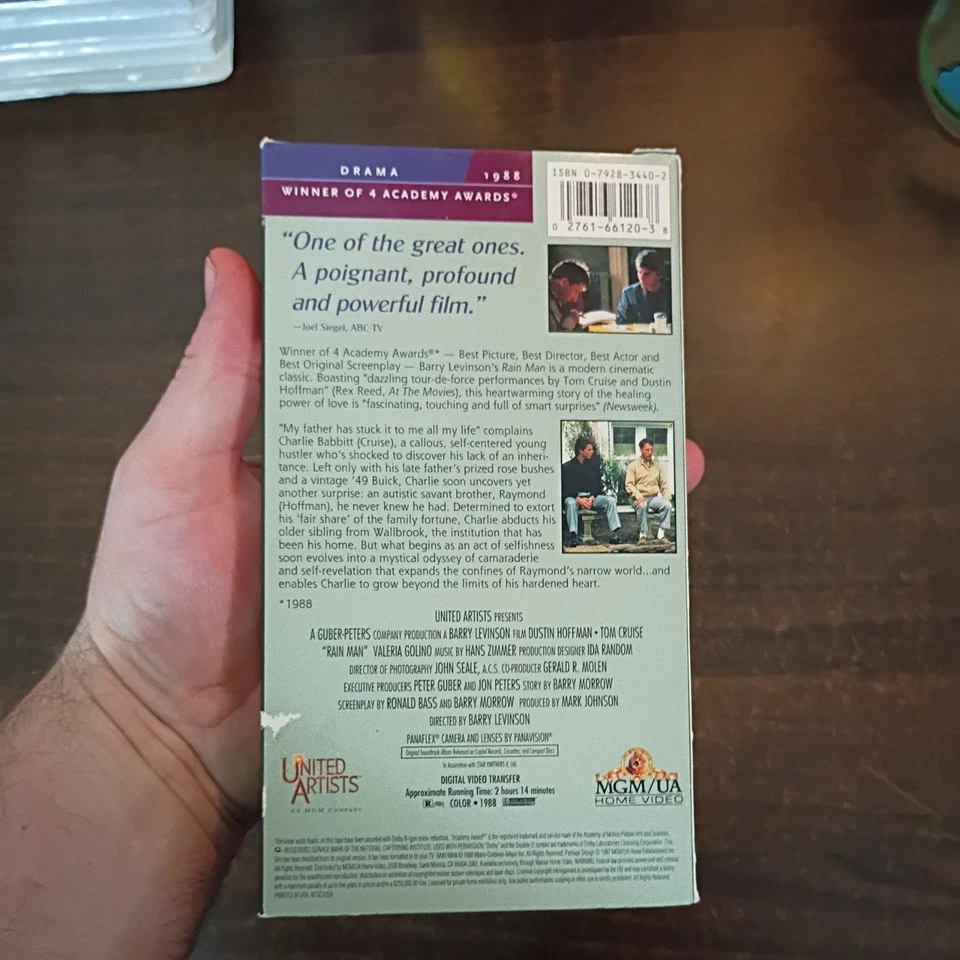 Rain Man VHS 1989 Used Good MGM Home Entertainment - Image 3 of 4