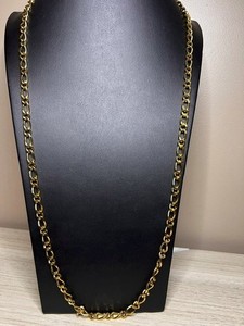 Authentic B6136 Gold Plated Curb Link Chain Necklace 32" Long Heavy 46g