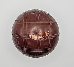 Vintage Sportcraft Bocce Replacement Ball 4.5", 2lb 6oz Burgundy Red Geometric