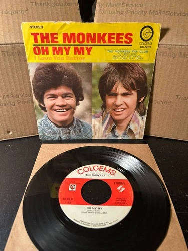 The Monkees 1970 Oh My My USA PS Picture Sleeve 45 Beatles Elvis RARE