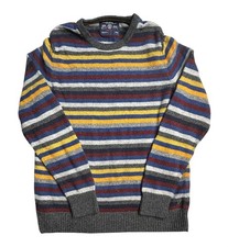 American Eagle Sweater Mens Medium Multi Stripe Wool Blend Knit Crew Pullover