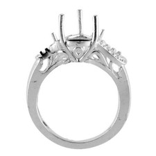 Semi Mount Ring 7X10MM Pear Shape 925 Sterling Silver Ring for Women/Girls