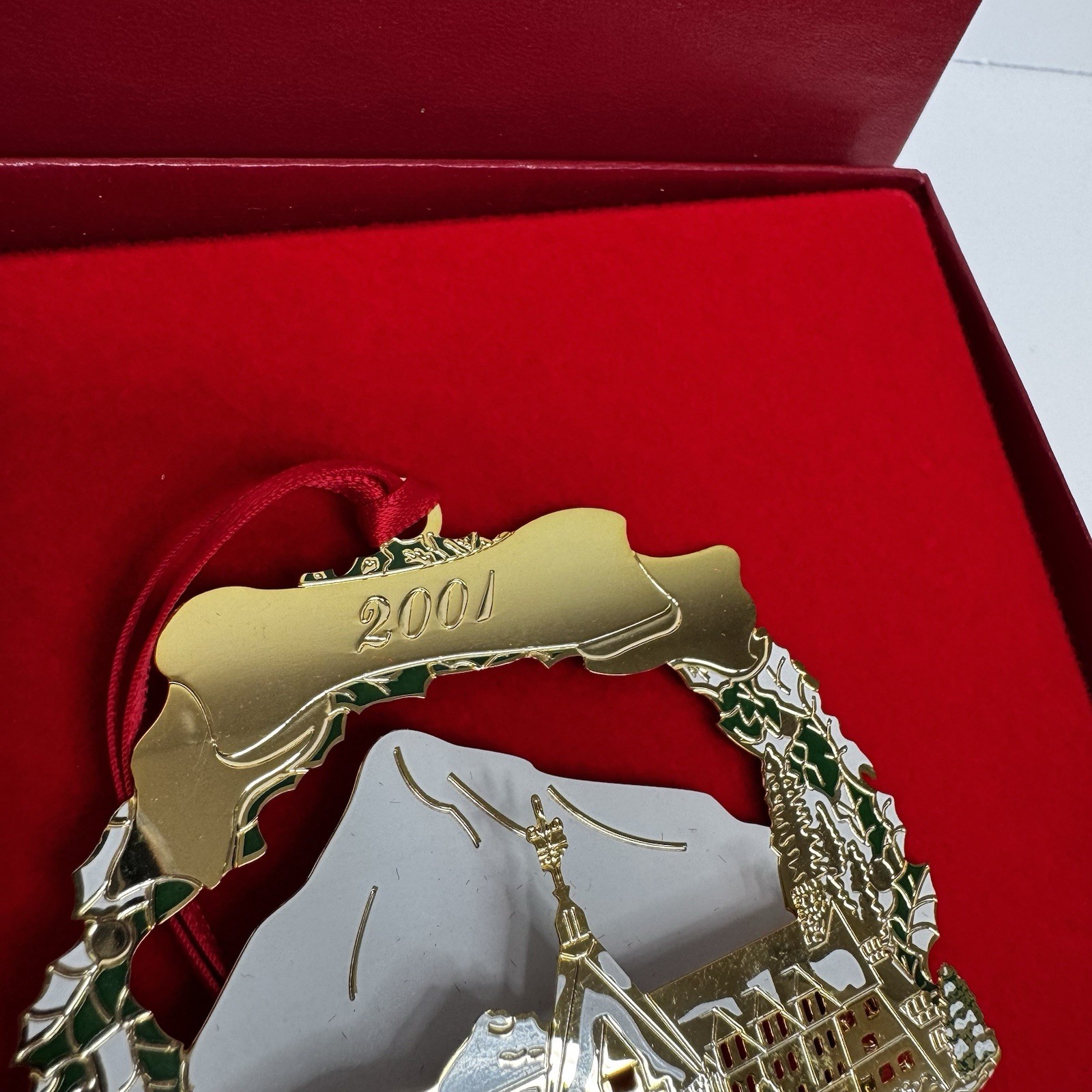 2001 Portland Ornament: Timberline Lodge Mt. Hood - 24k Gold Plated - Signed