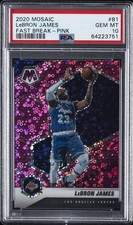 2020 PANINI MOSAIC FAST BREAK-PINK #81 LEBRON JAMES 2/20 PSA 10
