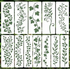 Reusable Leaf and Flower Stencils - 12 Pcs for DIY Home Decor and Art New Crafts
