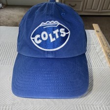 NFL Indianapolis Colts Blue Baseball Cap Hat Adjustable Football Spellout 47 GUC
