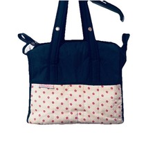 "Vintage 80s Ambassador Quilted Diaper Bag" "Retro Blue Nursery Tote"