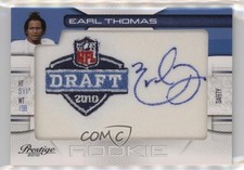 2010 Playoff Prestige Draft Logo Manufactured Earl Thomas III #18 Patch Auto 6ed