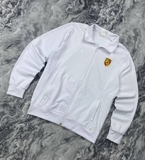 Chaqueta de pista Adidas Porsche cremallera completa para hombre talla S blanca
