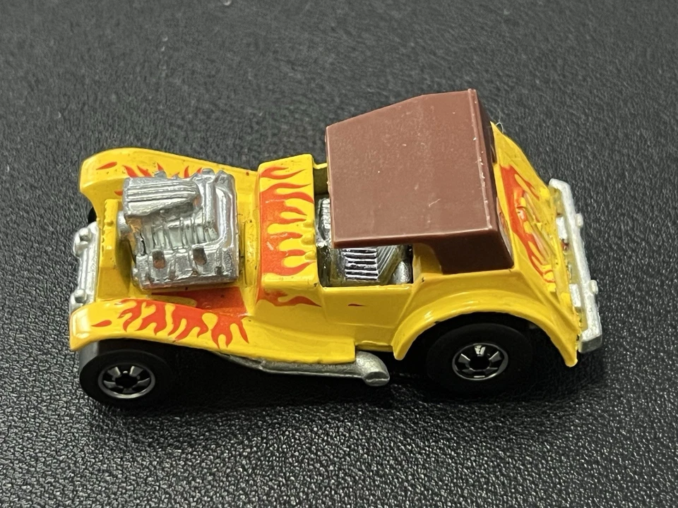 De colección 1973 Hot Wheels Sir Rodney Roadster Hong Kong amarillo con techo marrón Foto 3 de 4