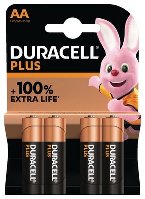 DURACELL 140851 AA Batterie, Alkaline, 1.5 Volt 4 Stück