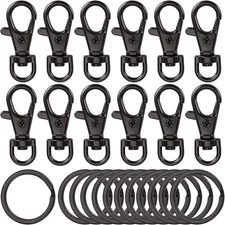 24pcs Metal Swivel Clasps Lanyard Snap Hook Premium Lobster Claw Clasp Keychain 