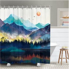 Misty Forest Nature Shower Curtain, 72" Waterproof Art for Elegant Bathrooms
