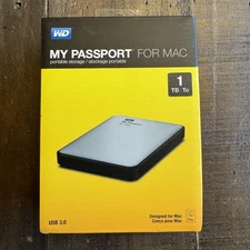 External Hard Drive 1TB WD My Passport for MAC USB 3.0 Portable WDBLUZ0010BSL-05