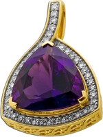 Amethyst AnhäNger Gold 585 14K Nat Amethyst 8.5Ct Natur Diamanten