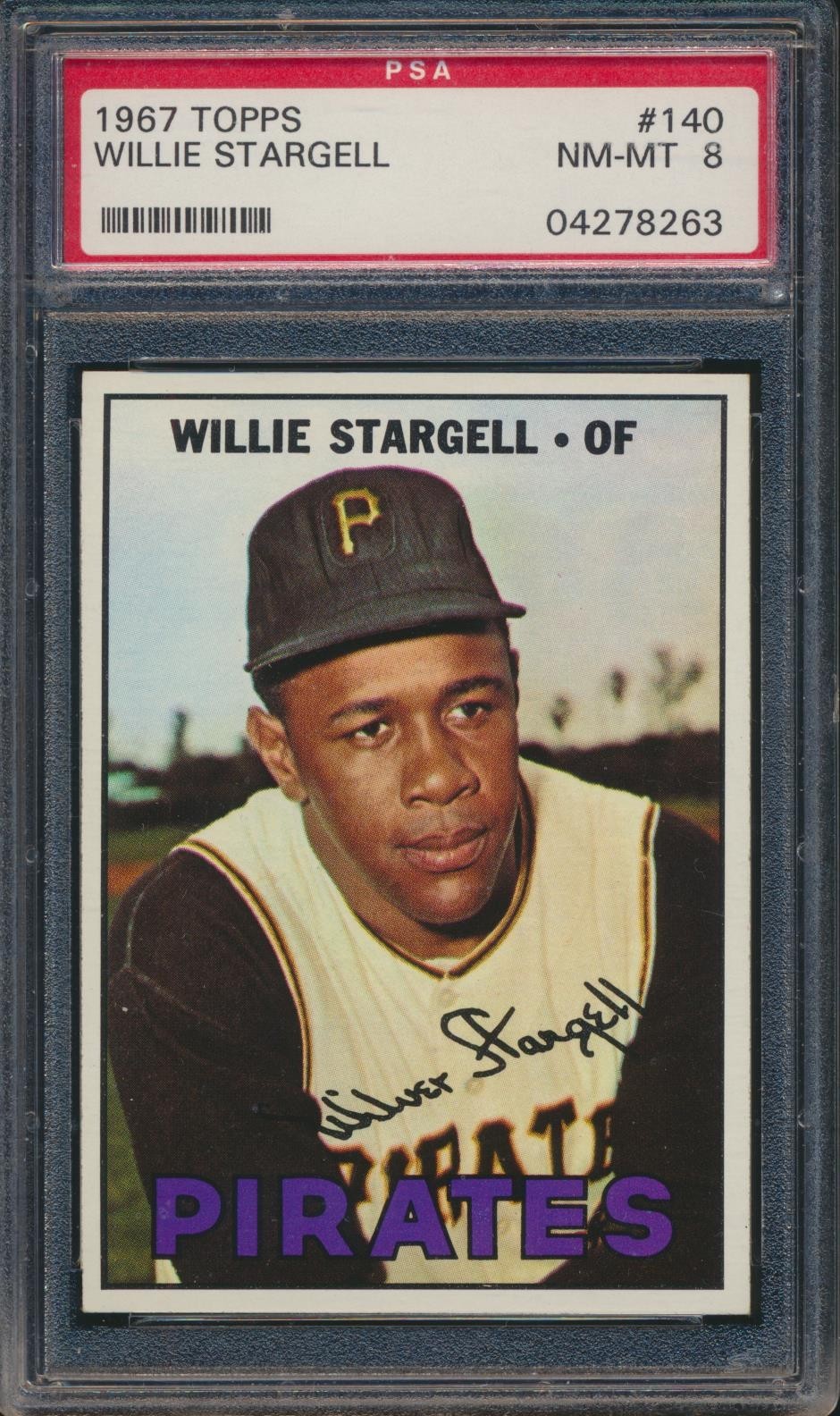 1967 Topps Willie Stargell #140 HOF Pittsburgh Pirates PSA 8 Centered