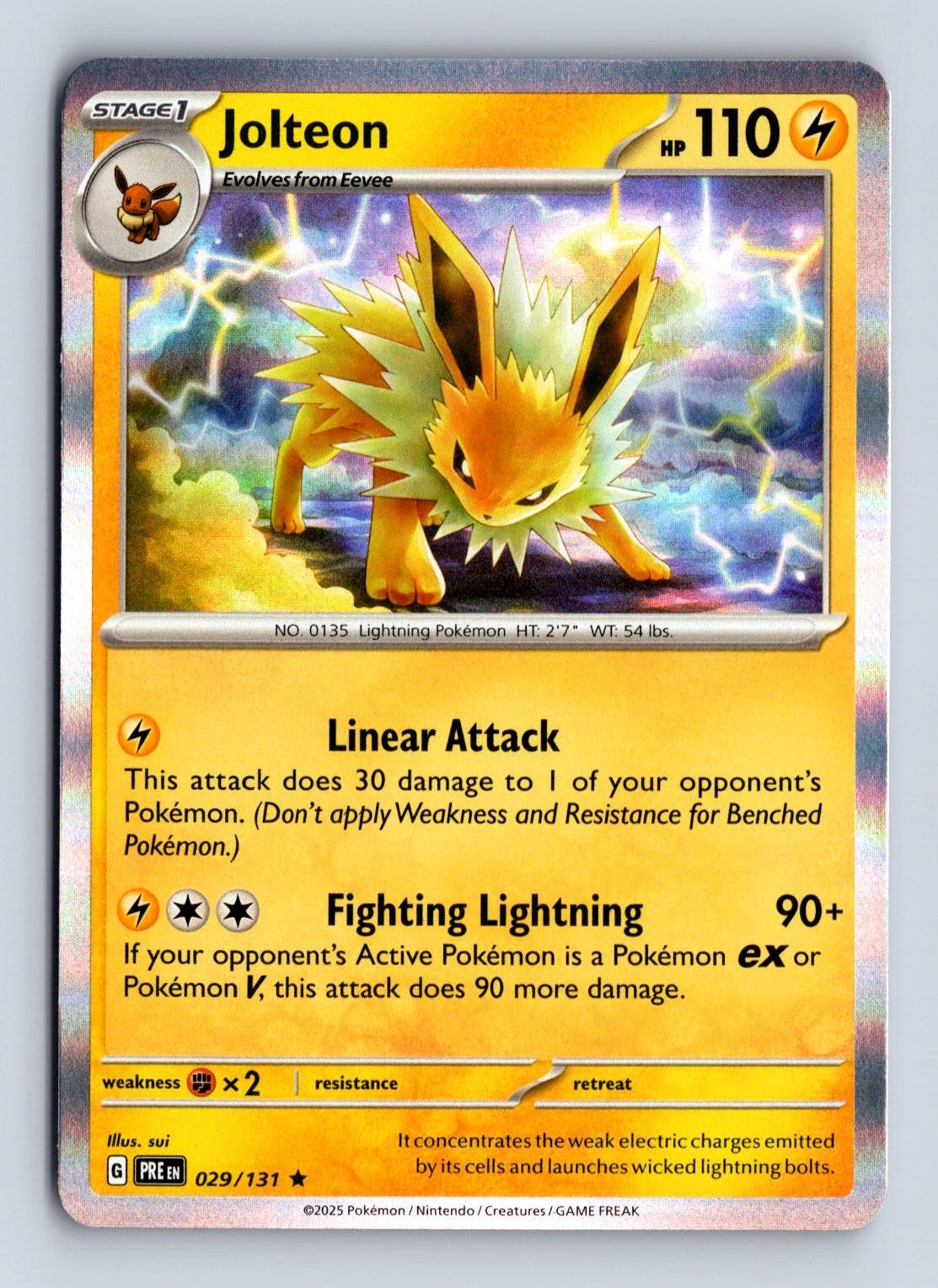 Jolteon 029/131 Holo R Prismatic Evolutions Pokemon Holo NM/M