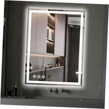 LED Mirror for Bathroom 20"x 28" with Frontlit and Backlit, Anti 28"L x 20"W