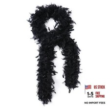 SOGUGOM 35g Feather Boas - 2 Yards Boa Feathers for Party, Concert, 35 G Black