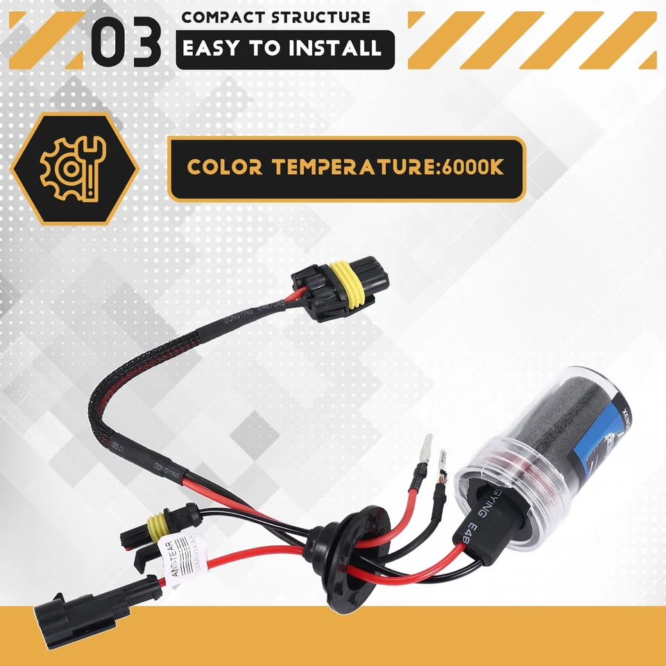 2X 55W H11 Xenon HID Front Light Headlight Car Xenon Lamp Light (6000K) G1O9 - Image 3 of 4