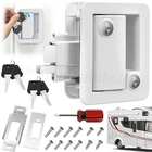 RV Paddle Entry Door Lock Latch Handle Knob Deadbolt For Camper Trailer White