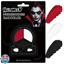 Black White Red Face Body Paint with Applicator, Oil Based Face Painting Kit