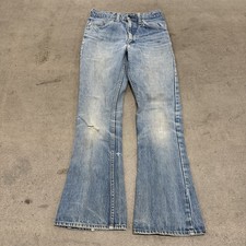 Vintage 70s Levi  s 646 Bell Bottom Flare Jeans 26x30 Orange Tab Talon 42 Zipper