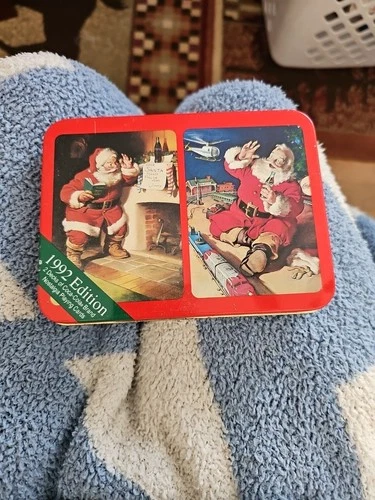 Coca Cola Coke Santa Tin Playing Cards Poker Vintage 1994 Santa 2 Sealed Decks