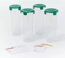 LocknLock Set of 4 Tall Round Canisters,Food & Craft Storage K96540 Jade Green