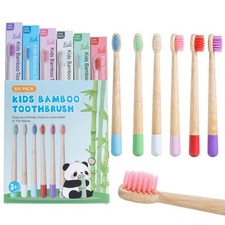 Toothbrushes Set, BPA Soft PBT Bristles, Natural Eco Friendly Wooden Tooth Br...