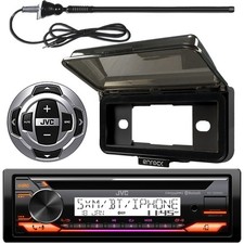 JVC KD-T92MBS Marine Bluetooth CD Stereo Receiver w/Wired Remote, Cover, Antenna