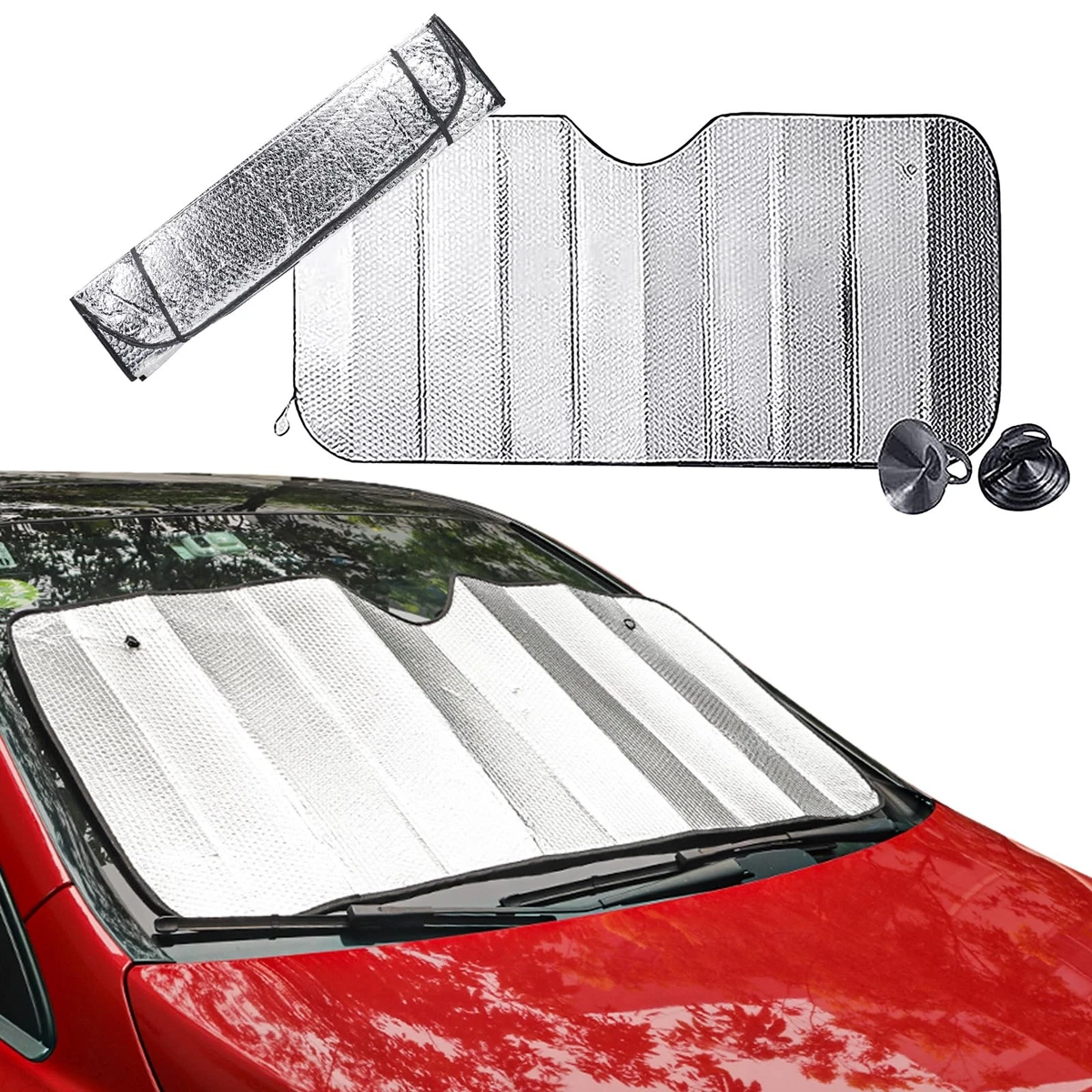 Car Windscreen Sun Shade Foldable Anti-UV Universal Visor Cover - 130x60cm