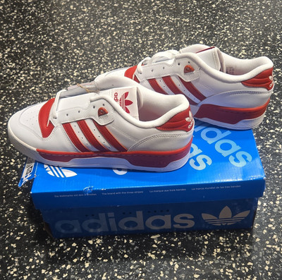 adidas Rivalry Low Cloud White/Team Power Red Low Top Leather Sneakers GZ9793
