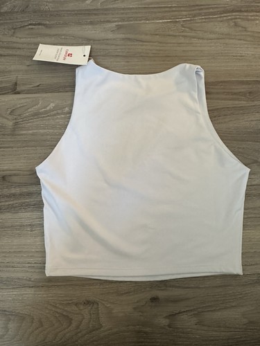 Sleeveless Halter Neck Raceback Double Lined Basic Tank Crop Top, Sz Med, NWT - Picture 6 of 7