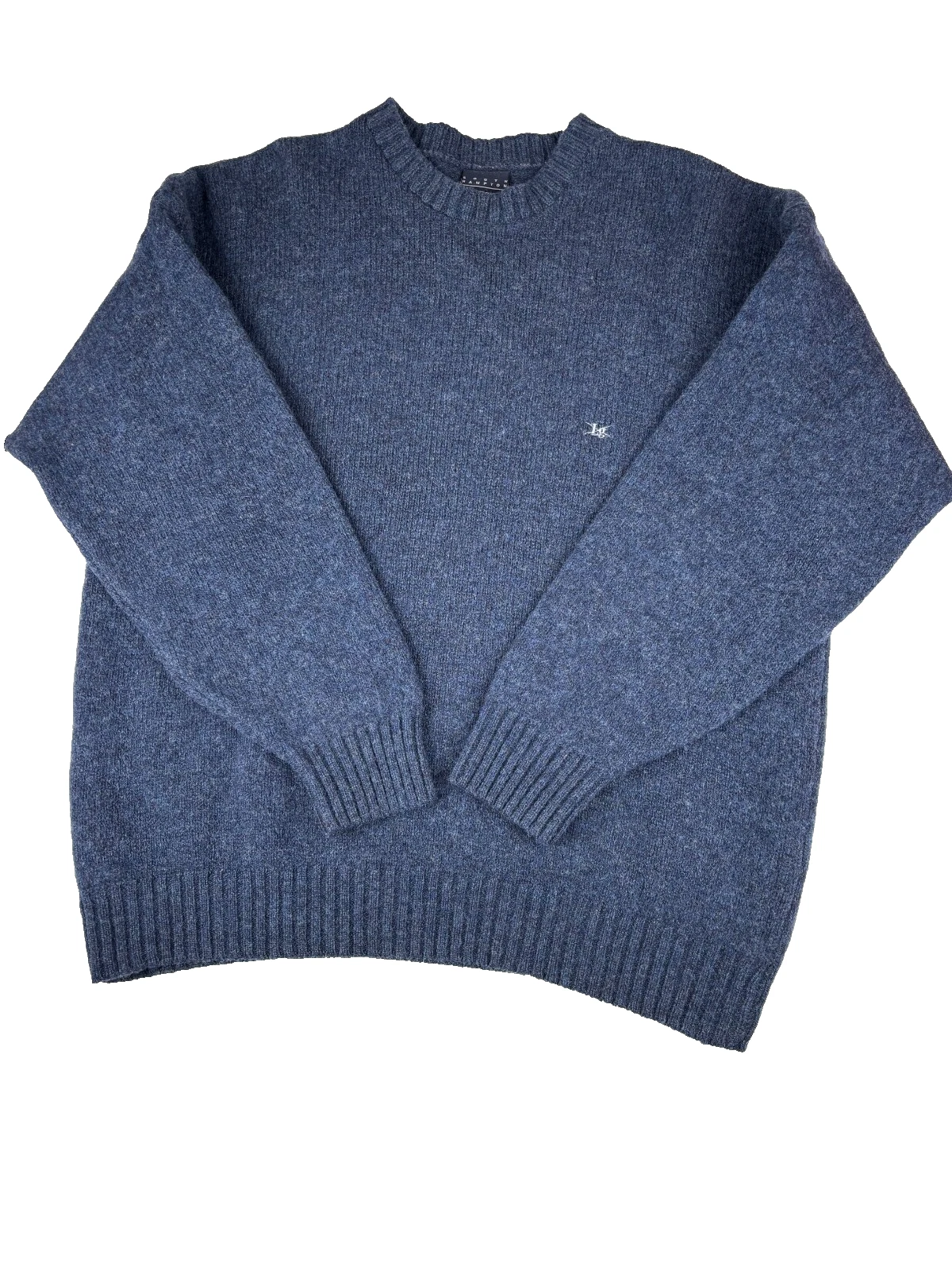 Men’s 100% Lana Wool Sweater Size L Luxury Winter South Hampton