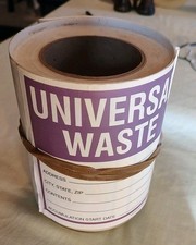 Universal Waste labels 6" x 6" Adhesive Large Roll Of Stickers