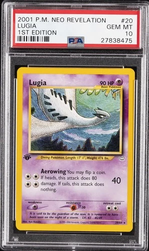 2001 POKEMON NEO REVELATION 1ST EDITION #20 LUGIA PSA 10