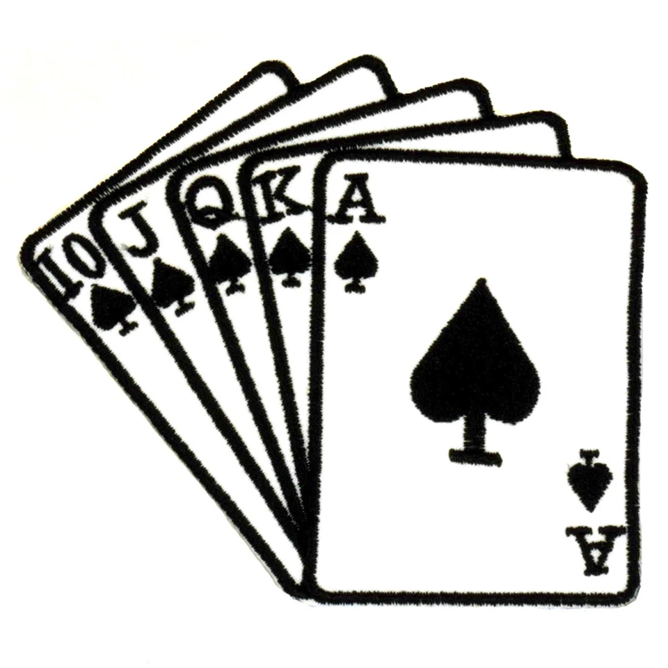 Cards Royal Flush Poker Toppa Stiratrice Iron On Patch Patch065