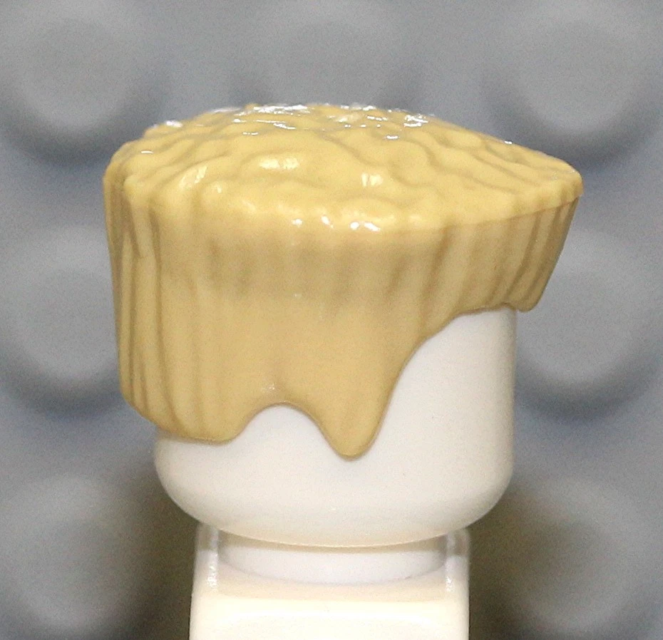 NEW Lego Flat top TAN MINIFIG HAIR -Ninja Boy Zane Minifigure Crew-Cut Head Gear - Image 2 of 3