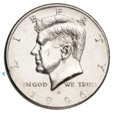 J.F.ケネディ大統領のブロンズ 1996-D Clad Gem BU Kennedy Half Dollar Coin From OBR FAST