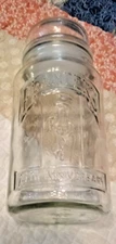 Vintage 1981 75th Anniversary Planters Mr. Peanut Glass Jar w/ Lid Canister EUC
