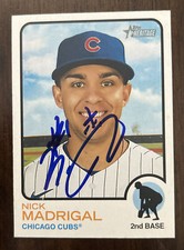 NICK MADRIGAL Signed 2022 Topps Heritage Baseball Card #314 Chicago Cubs AUTO