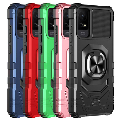For TCL ION X /ION V/ 40Z Phone Case Metal Ring Magnetic Support Kickstand Cover