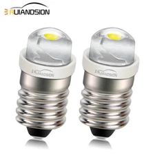2X 0.5W LED Bulb 4.5V White MES E10 1447 Screw Lamp for Torch Flashlight 3 Cell