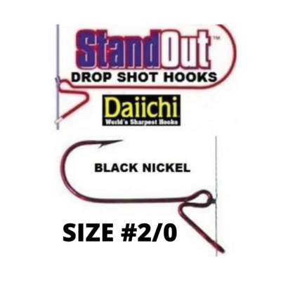 ロッド hook Standout Drop Shot Fishing Hooks ST4ZS Black Nickel Pick any Size