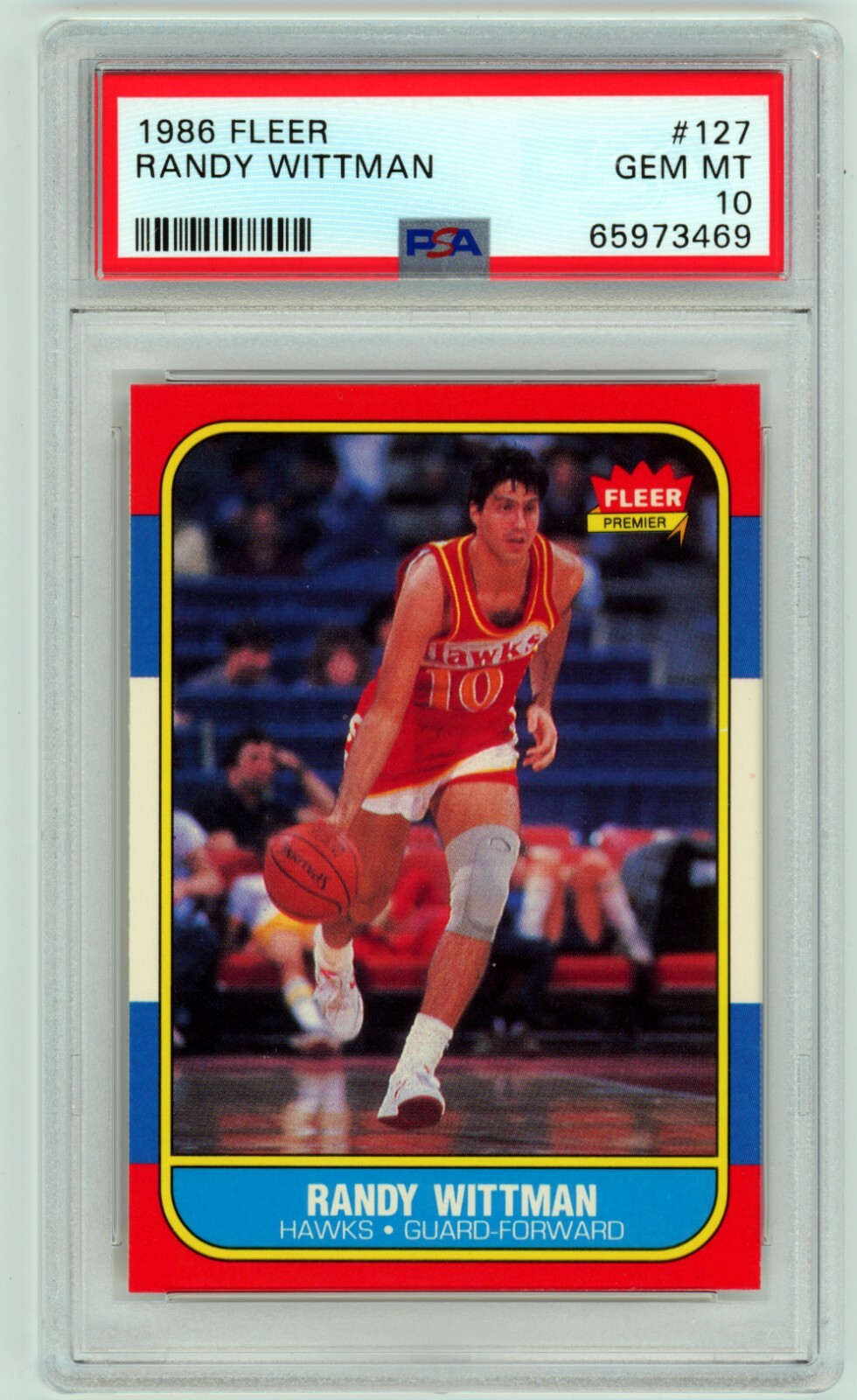 1986 Fleer #127 Randy Wittman PSA 10 Gem Mint Atlanta Hawks