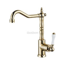 Polished Single Lever Hole Kitchen Sink Faucet Monobloc Swivel Spout Mixer Taps